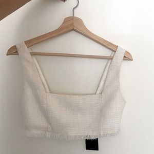 small white tweed top